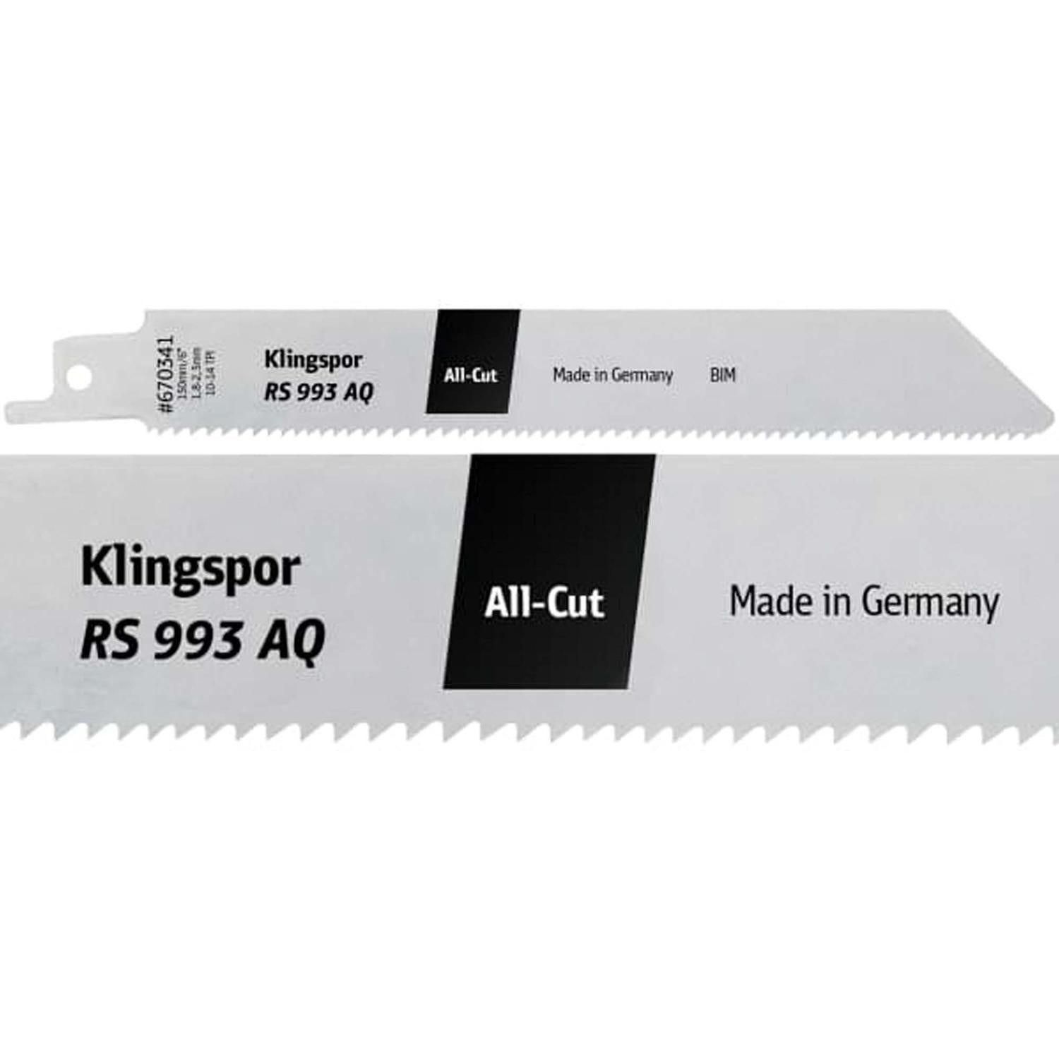 Pack 5 Hojas de Sierra Sable RS993 AQ All - CUT 300mm - Klingspor - Herram.cl