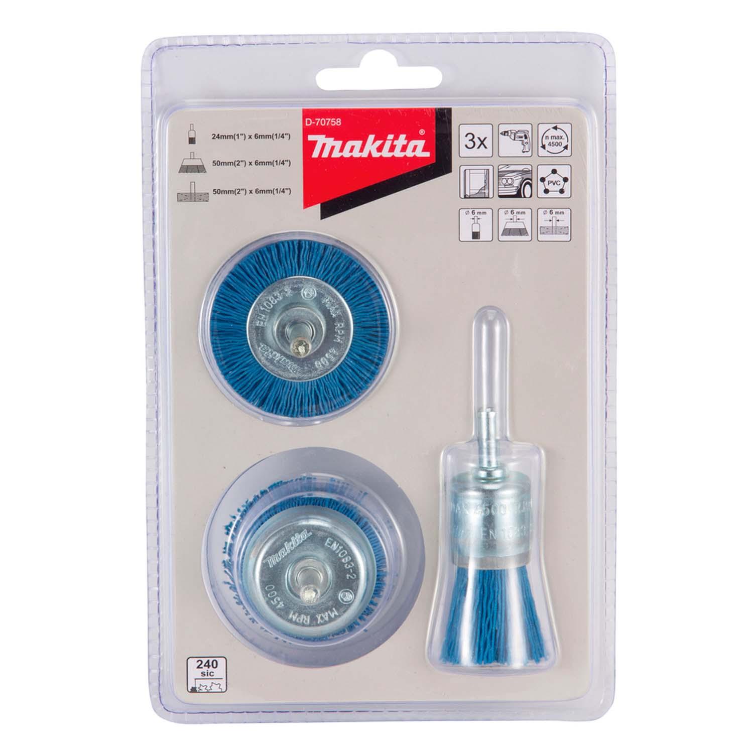Set Gratas Nylon Para Taladro G240 (Fino) 3 Pzas - Makita - Herram.cl
