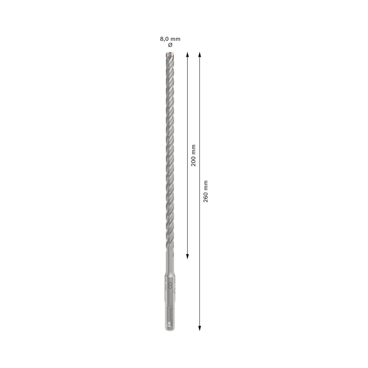Broca Hormigón Bosch PRO SDS-Plus-5X 8x260mm 4 Filos - Herram.cl