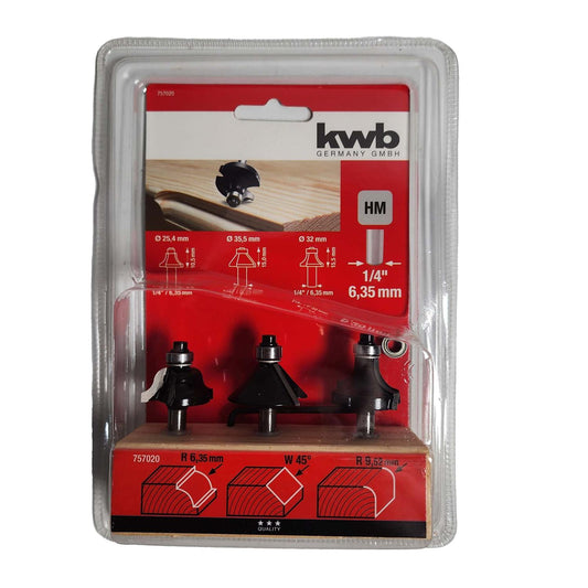 Set de Fresas Para Moldura Toma 1/4'' 3 Pzas - kwb - Herram.cl