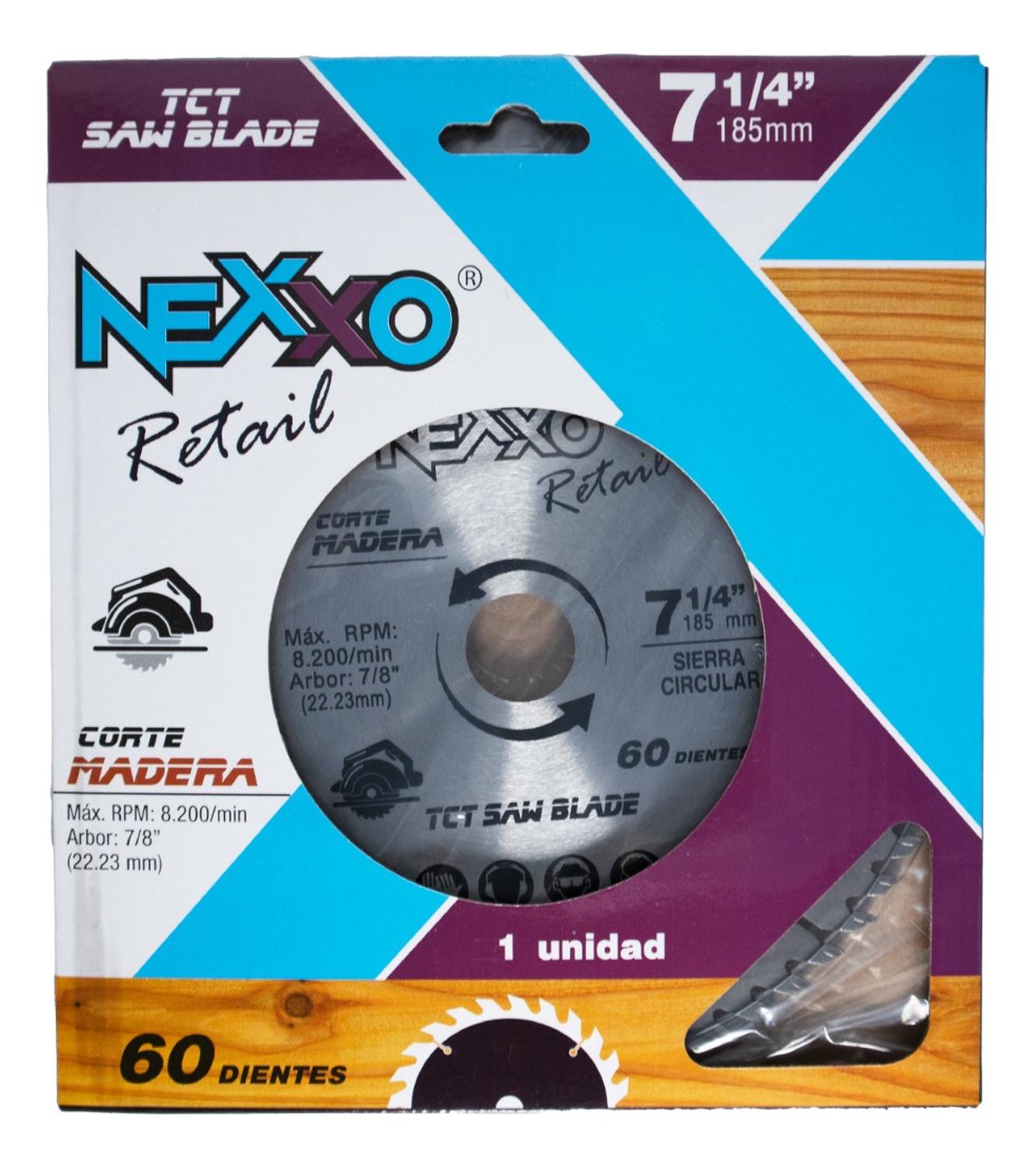 Disco Sierra Circular 7 1/4'' ( 185mm) 24 Dientes - Nexxo - Herram.cl