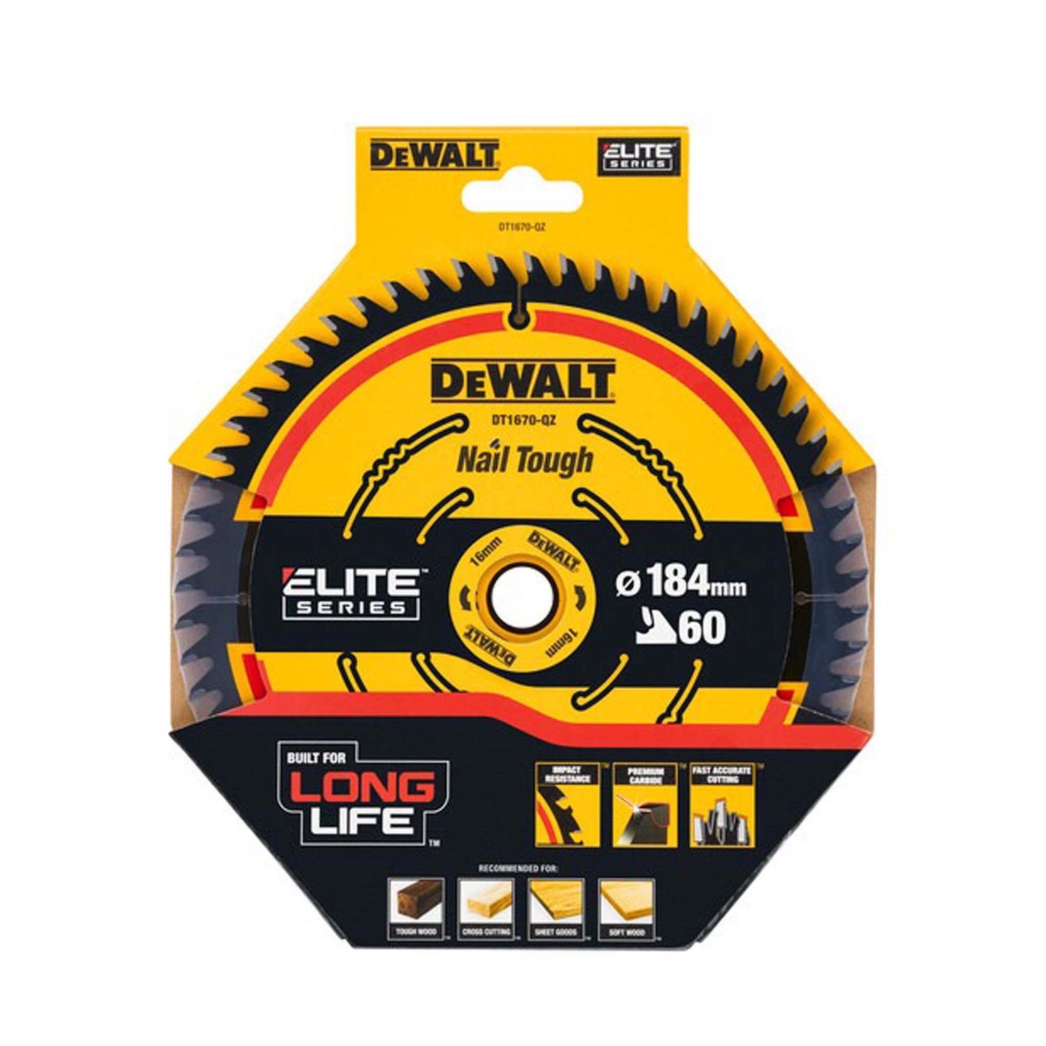 Disco de Sierra ELITE 7 - 1/4'' Eje 20mm 60 D - DeWALT - Herram.cl