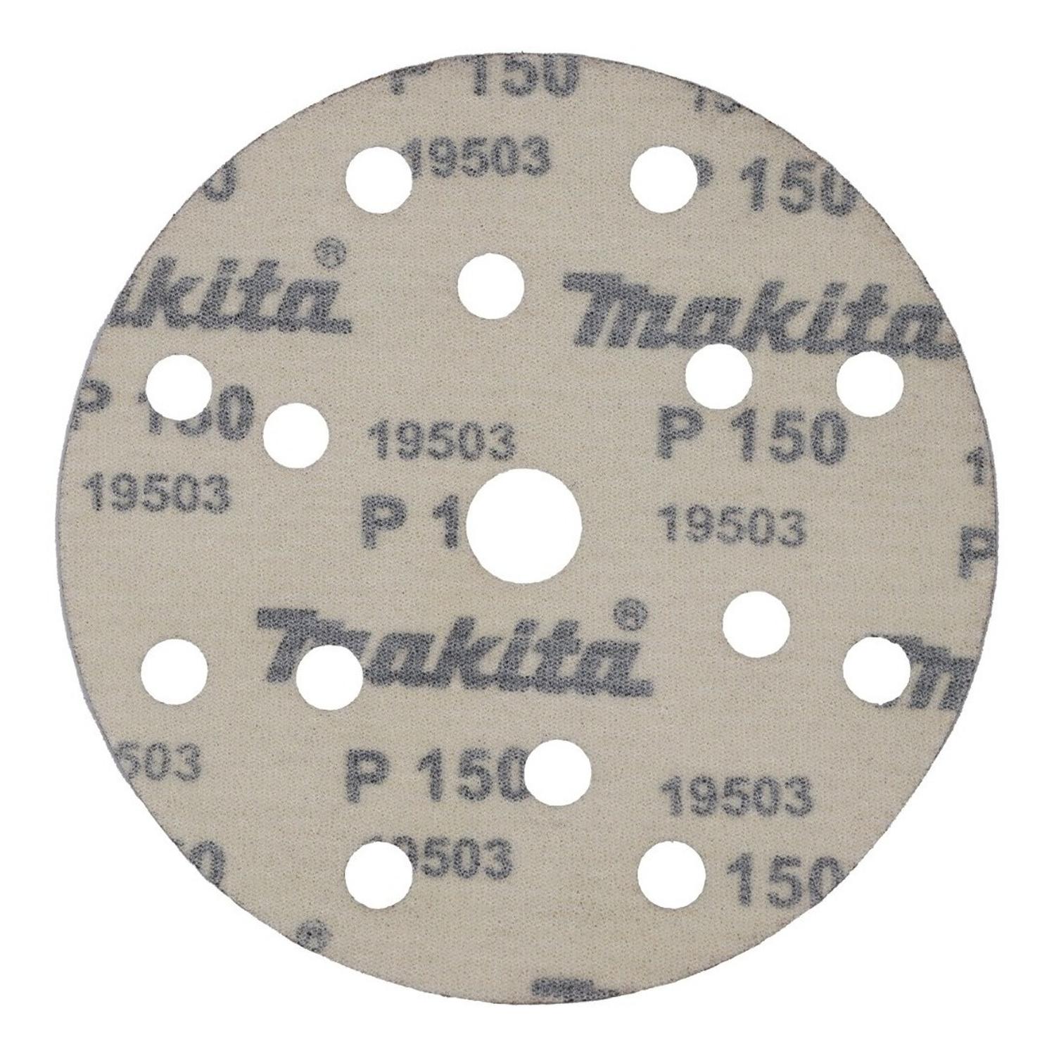 10 Discos Lija Con Velcro 150mm (6'') G150 Makita D - 54639 - Herram.cl