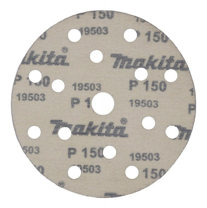 10 Discos Lija Con Velcro 150mm (6'') G150 Makita D - 54639 - Herram.cl