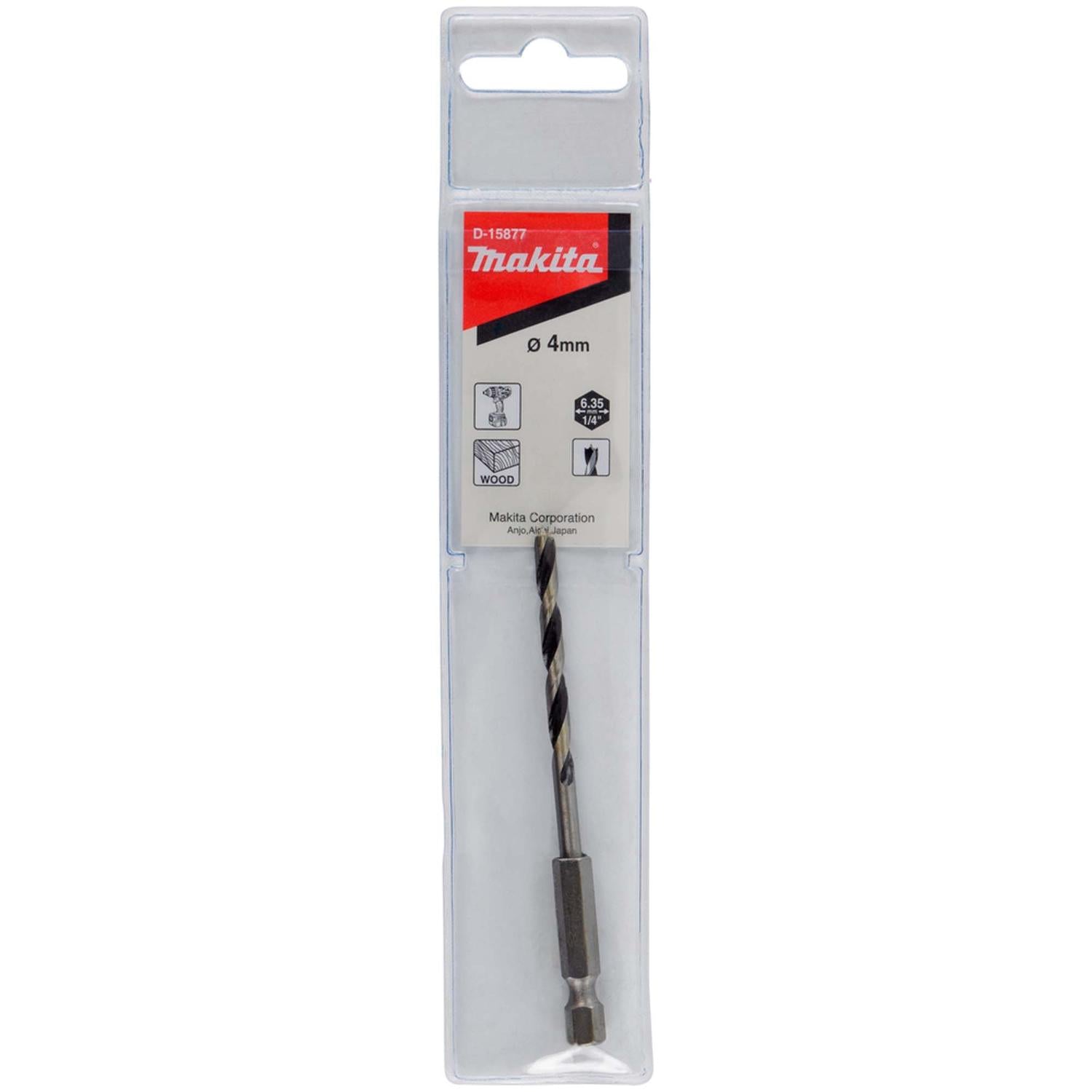 Broca Para Madera 4x90mm (Toma Hex. 1/4'') - Makita - Herram.cl