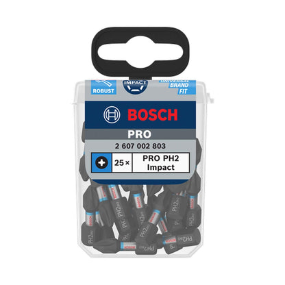 Puntas PRO Impact PH2x25mm 25 Pzas - Bosch - Herram.cl