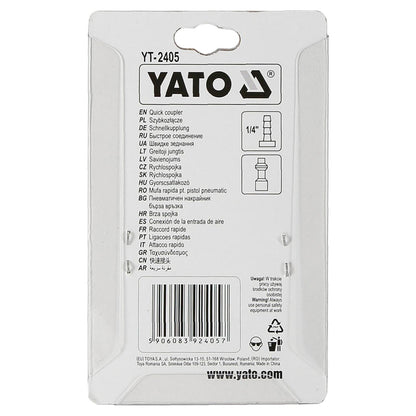 Acople Rápido Neumático YATO YT-2405 1/4" Acero Niquelado - Herram.cl