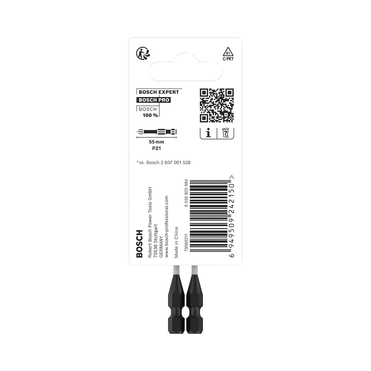 Puntas PRO Impact PZ1x55mm 2 Pzas - Bosch - Herram.cl