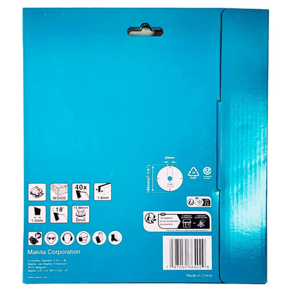 Disco Sierra Circular Makita Madera 185mm 40D D-81038 - Herram.cl