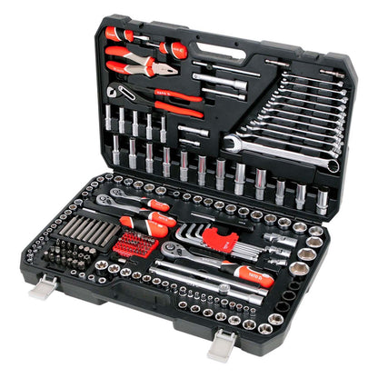 Juego de dados 1/4'';3/8'';1/2'' y herramientas 225 Pzs Yato - Herram.cl