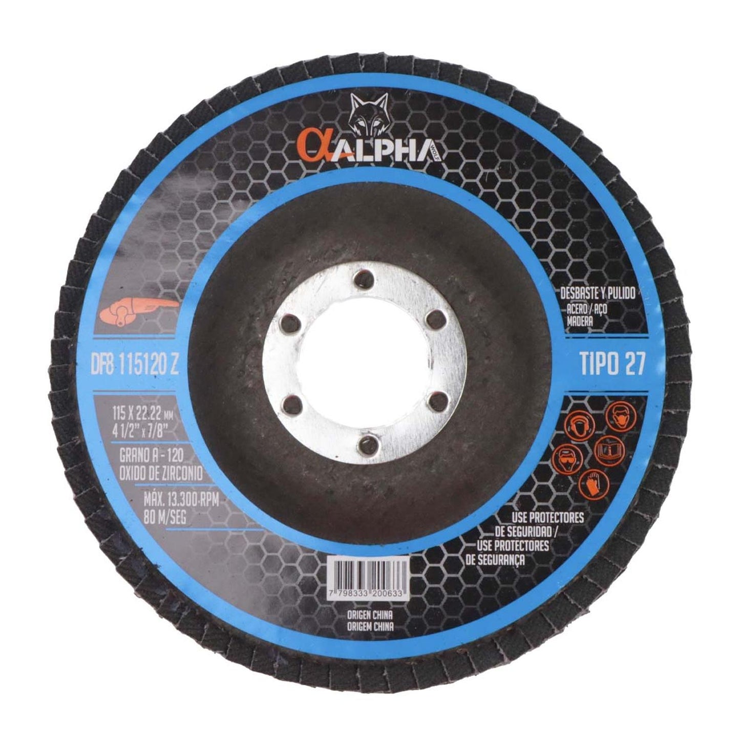 Disco Flap Para Acero Inox 4 1/2'' Zirconio - Alpha - Herram.cl