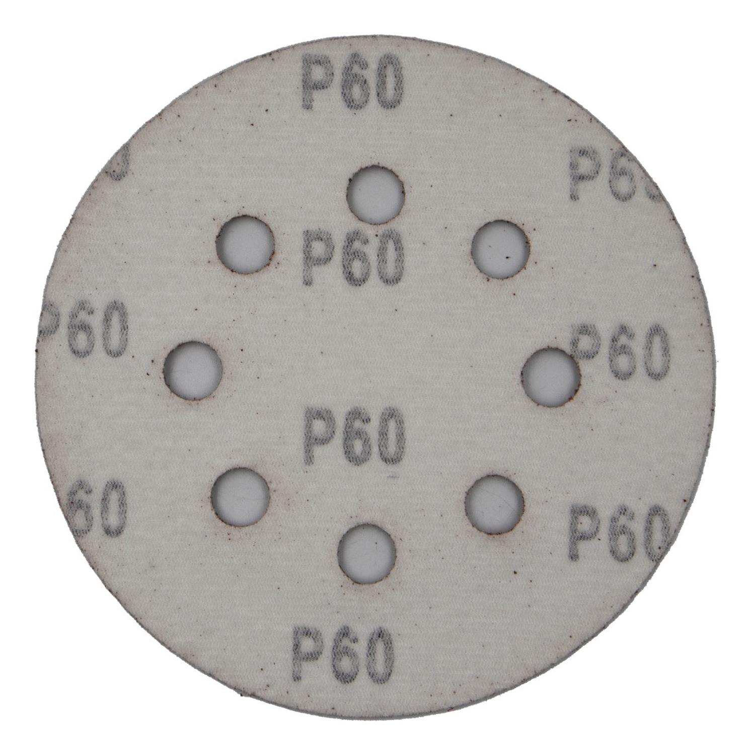 Pack 5 Discos De Lija Con Velcro 5'' (125mm) G60 - Nexxo - Herram.cl