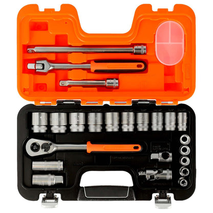 Juego de Dados + Chicharra 1/2'' (Pulgada) 23 Pzas - Bahco - Herram.cl