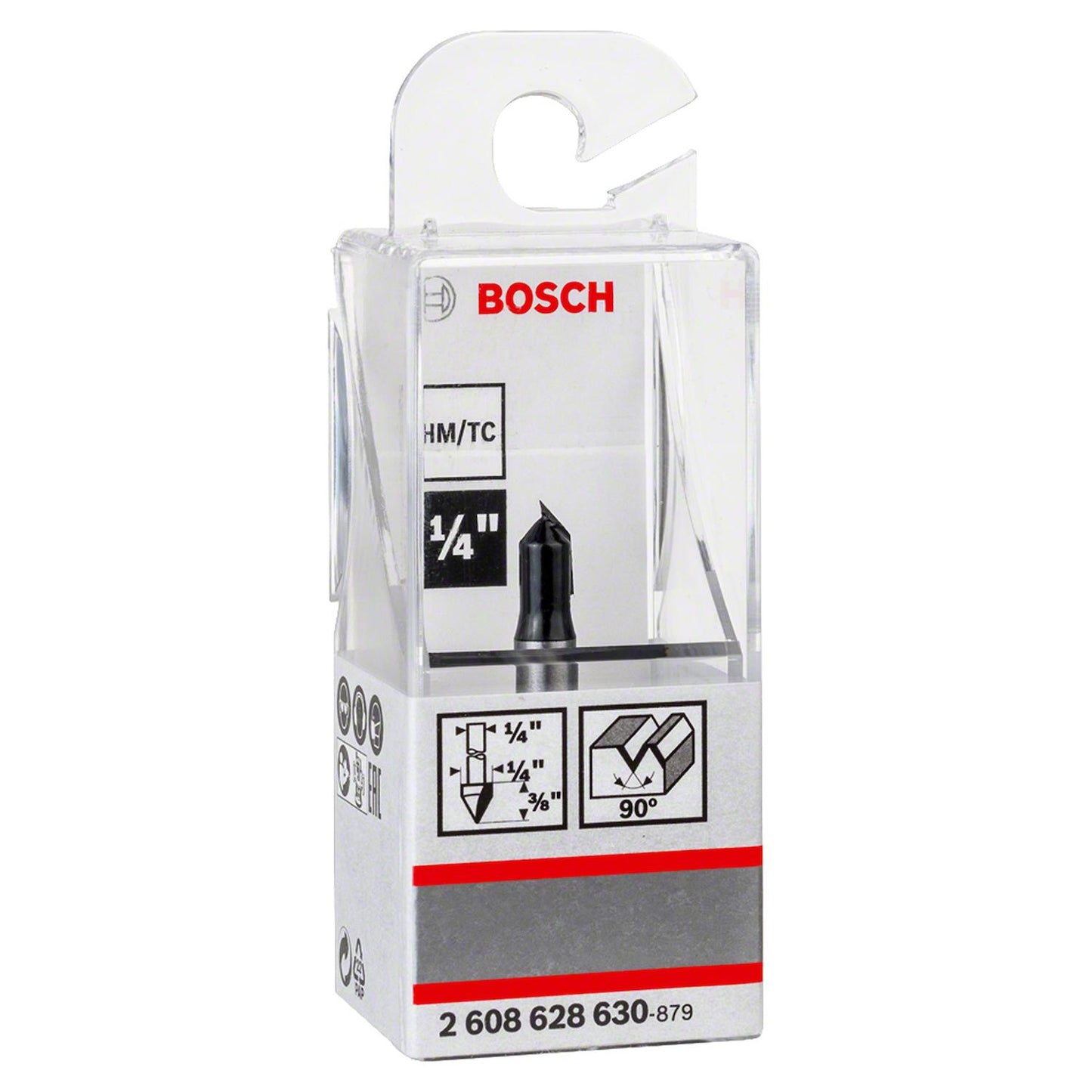 Fresa De Ranurar En V 90° D 6,3mm, L 9,2mm Toma 1/4'' - Bosch - Herram.cl