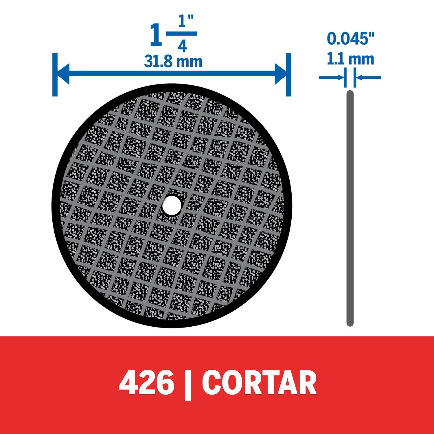 5 Discos Reforzado De Corte 31,8 x 1,1mm (426) - Dremel - Herram.cl