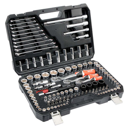 Juego de dados 1/4'';3/8'';1/2'' y herramientas 120 Pzs Yato - Herram.cl