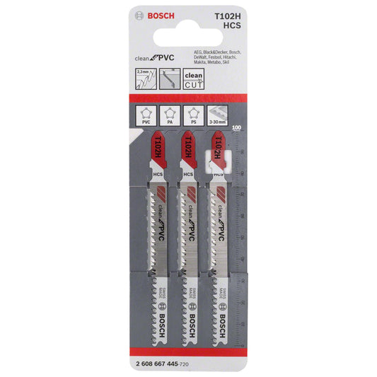 Hoja de calar HCS PVC 100mm 3 Pzas - Bosch - Herram.cl