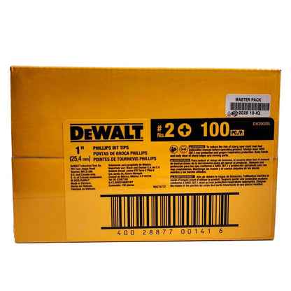 Caja 100 Puntas de atornillar PH2x1'' (25,4mm) - DeWALT - Herram.cl
