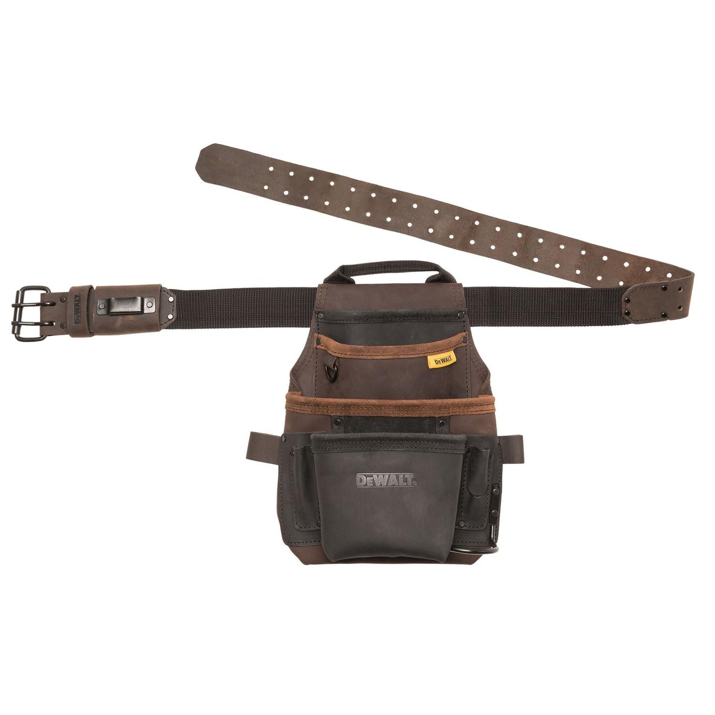 Cinturón portaherramientas de cuero 12 Bolsillos - DeWALT - Herram.cl