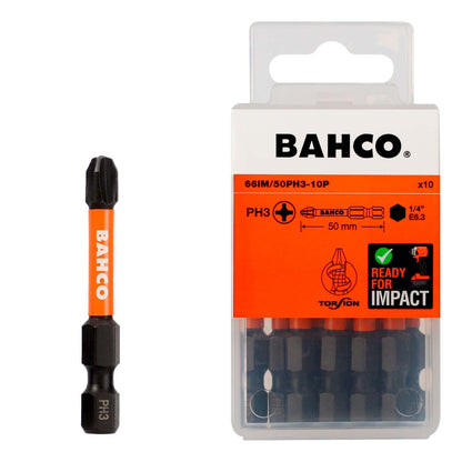 Puntas De Impacto De Torsión PH3x50mm 10 Pzas - Bahco - Herram.cl