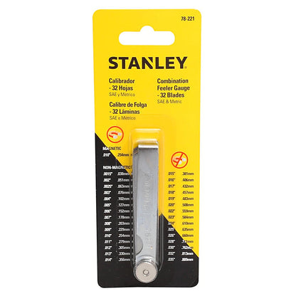 Calibrador de Hojas Stanley 78-221 32 Galgas SAE/Métrico - Herram.cl