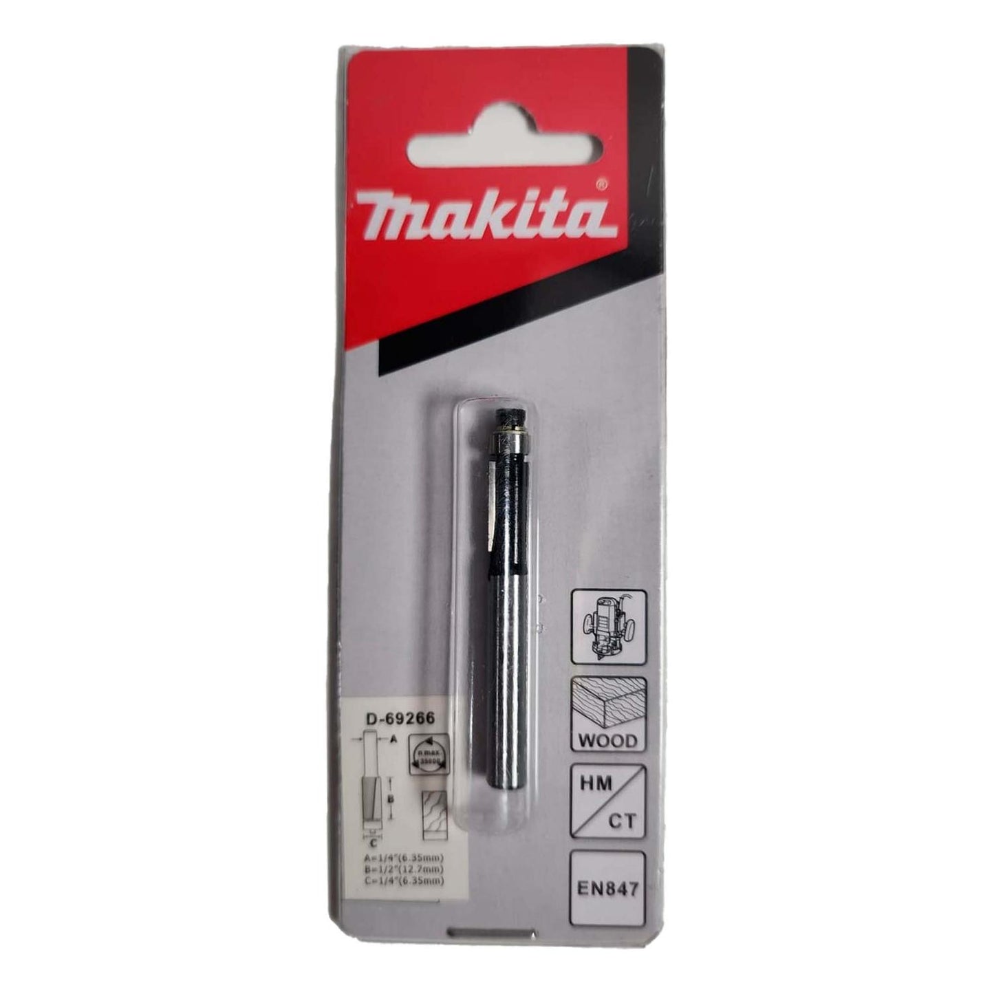 Fresa Recta 2 Filos Laminado Toma 1/4'' 1/4''x3/4'' - Makita - Herram.cl