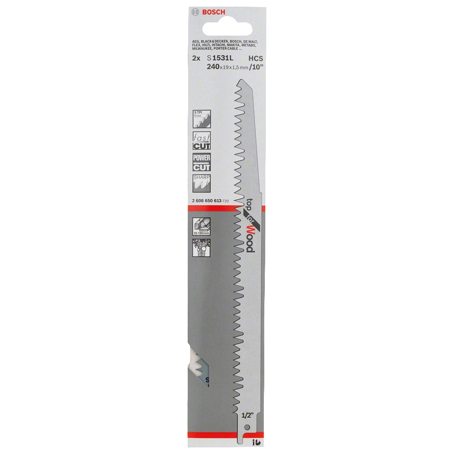 Hoja Sierra Sable Top For Wood S1531L 2 Pzas - Bosch - Herram.cl