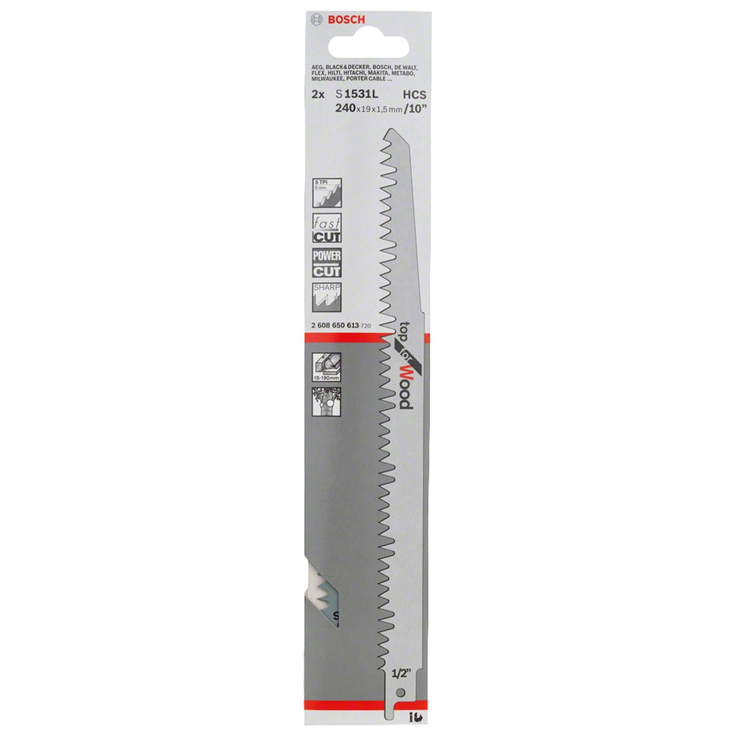 Hoja Sierra Sable Top For Wood S1531L 2 Pzas - Bosch - Herram.cl