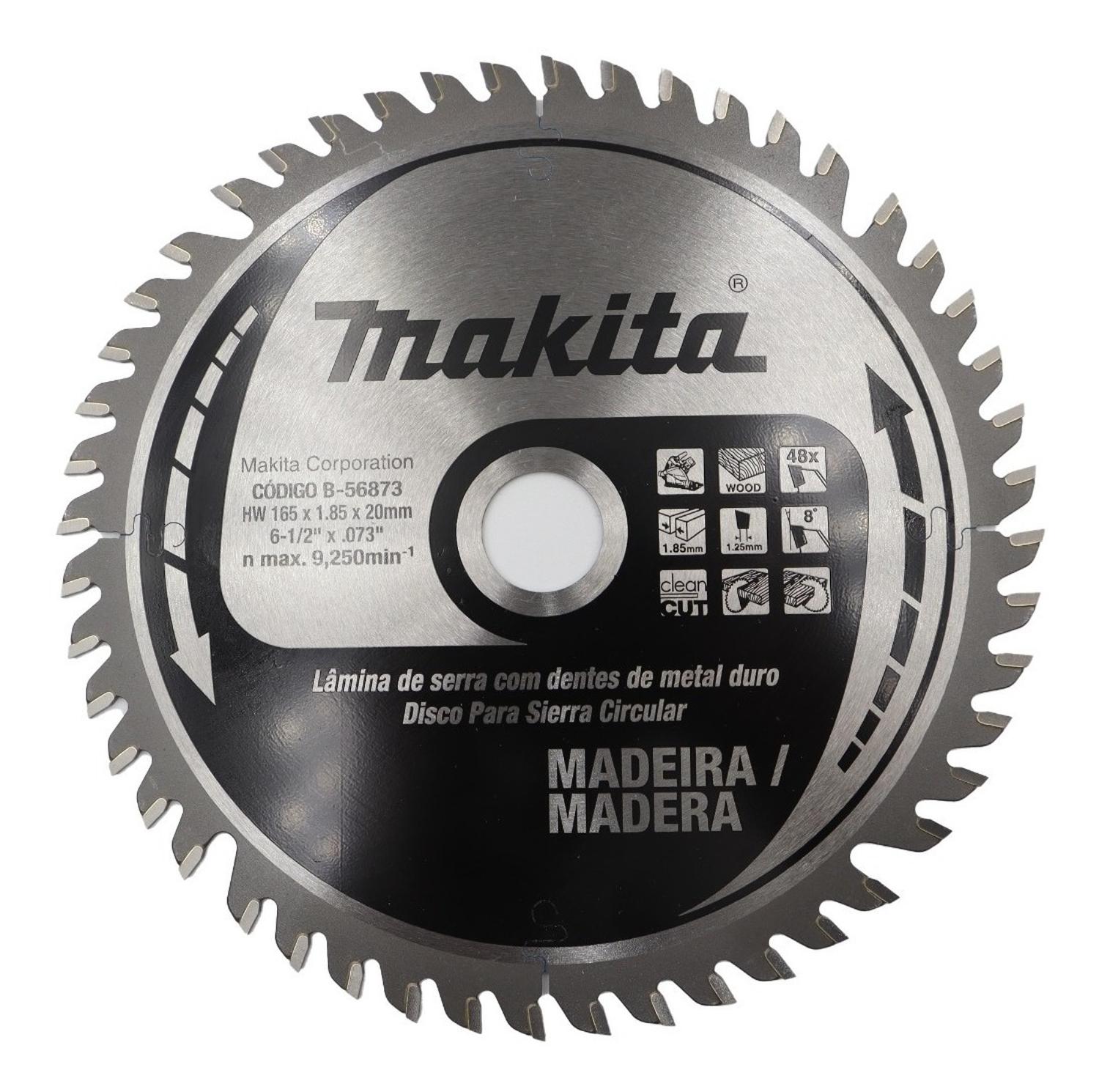 Disco Sierra TCT Clean Cut 6 - 1/2''x20mm 48 D - Makita - Herram.cl