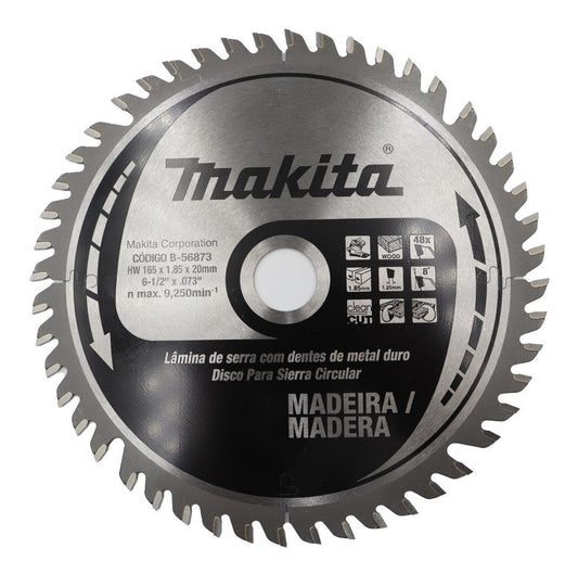 Disco Sierra TCT Clean Cut 6 - 1/2''x20mm 48 D - Makita - Herram.cl