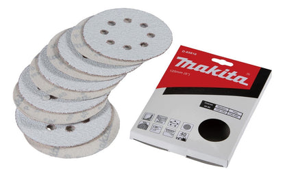 Pack 10 Discos Lija Con Velcro 125mm G40 - Makita - Herram.cl