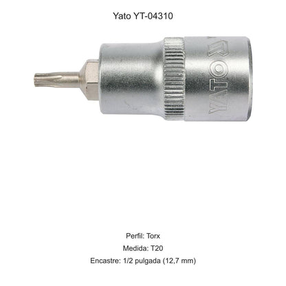 Dado Punta Torx T20 1/2'' 55mm Yato YT-04310 - Herram.cl