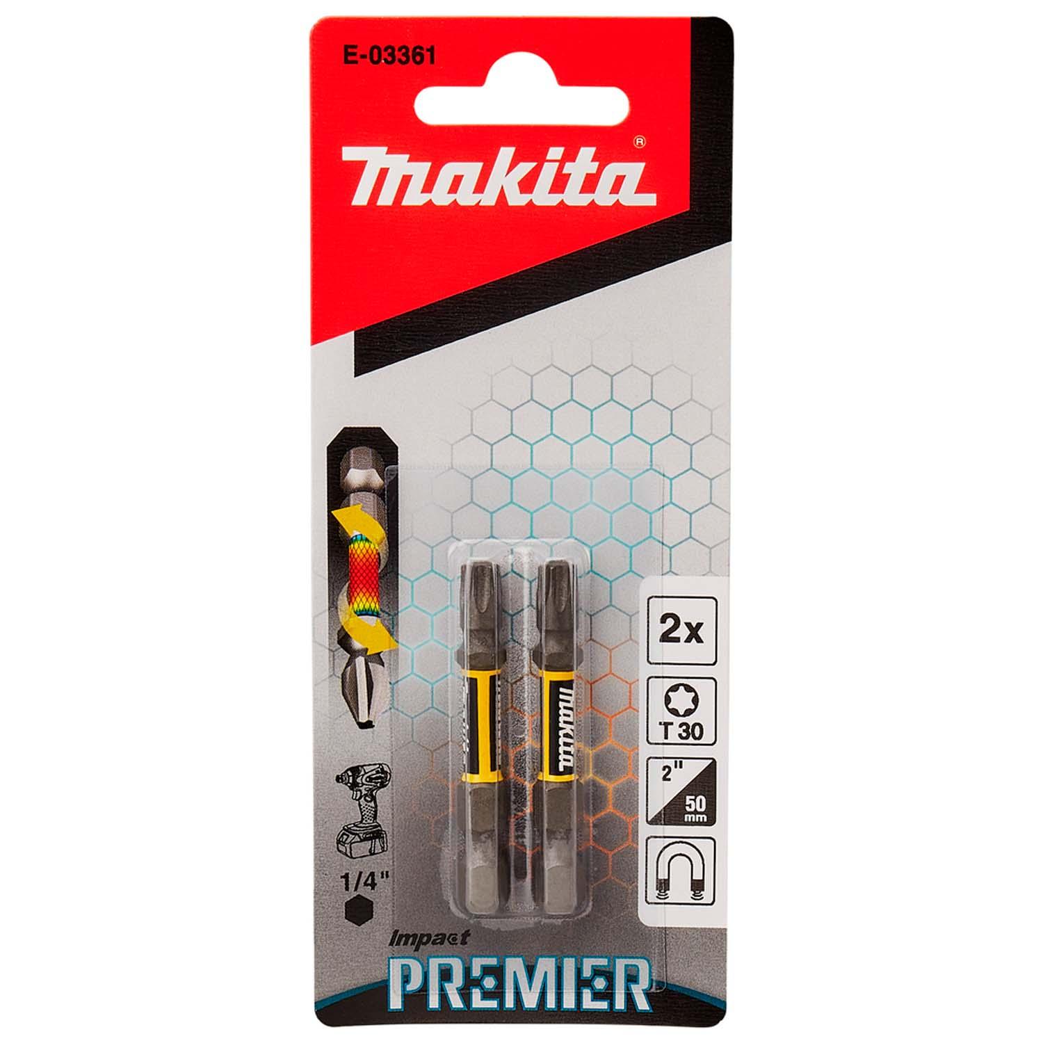 Puntas Impact Premier T30 - 50mm 2 Pzas - Makita - Herram.cl