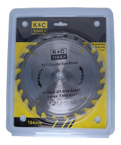 Disco Sierra Circular Para Madera 184mm (7 1/4'') 24 D - K&C - Herram.cl