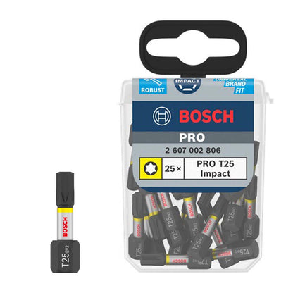 Puntas PRO Impact T25xmm 25 Pzas - Bosch - Herram.cl