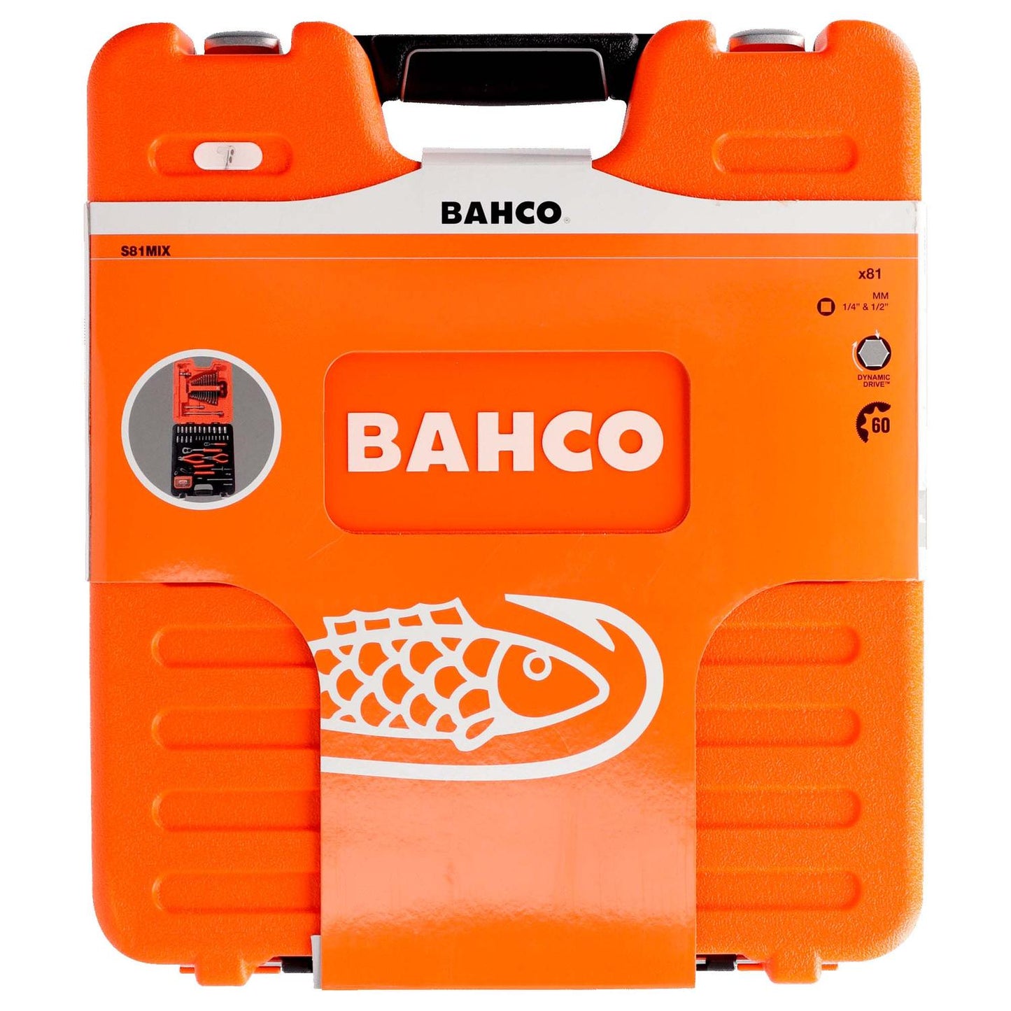 Juego Dados 1/4'' y 1/2'' +Llaves+Alicates 81 Pzas - Bahco - Herram.cl