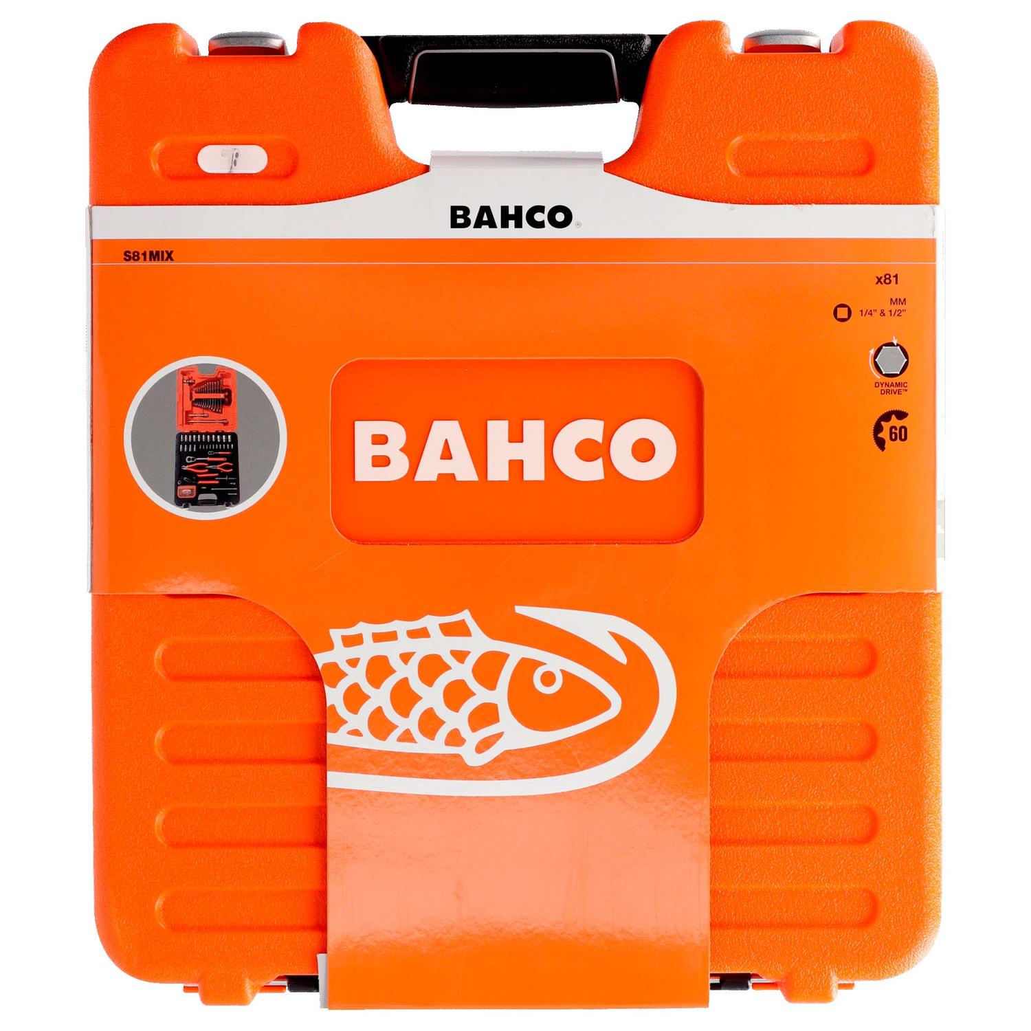 Juego Dados 1/4'' y 1/2'' +Llaves+Alicates 81 Pzas - Bahco - Herram.cl
