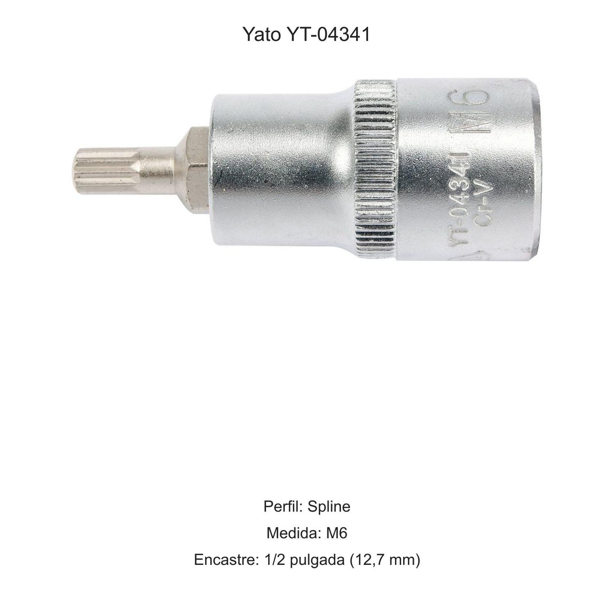 Dado Punta Spline M6 1/2'' 55mm Yato YT-04341 - Herram.cl
