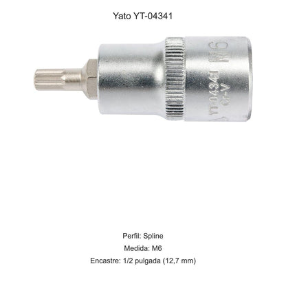 Dado Punta Spline M6 1/2'' 55mm Yato YT-04341 - Herram.cl