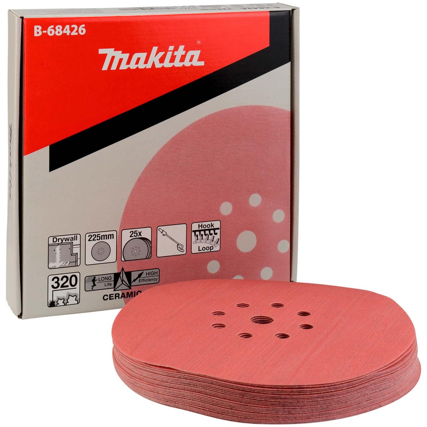 Discos De Lija Con Velcro 225mm (DSL800D) / 25 Pzas - Makita - Herram.cl
