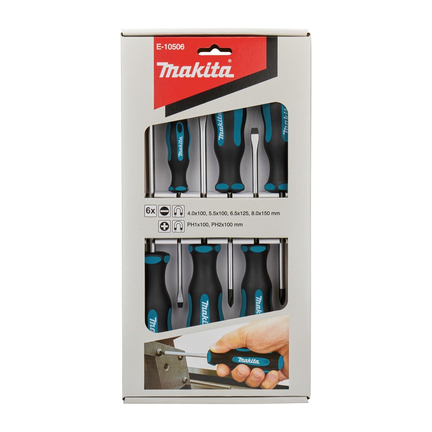 Juego de destornilladores planos y Phillips 6 Pzas - Makita - Herram.cl