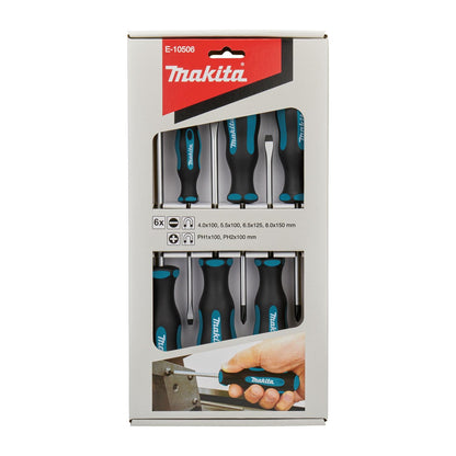 Juego de destornilladores planos y Phillips 6 Pzas - Makita - Herram.cl