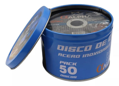 Pack 50 Discos de Corte 4 1/2''x 1mm - Alpha Pro - Herram.cl