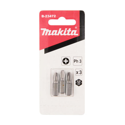 Punta de Atornillar PH3x25mm 3 Pzas - Makita - Herram.cl