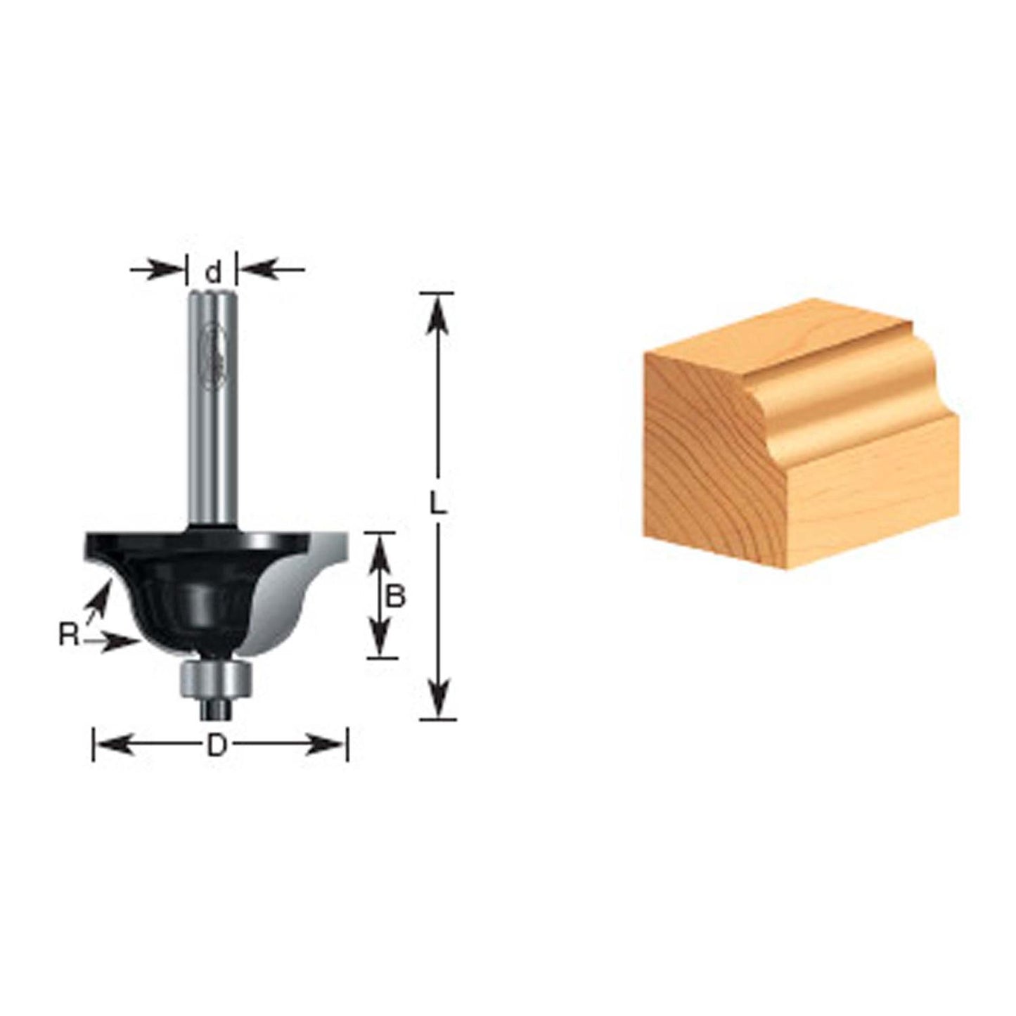 Fresa Romana C/Rod. R5/32''x1 - 1/8'' Toma 1/4'' - Makita - Herram.cl