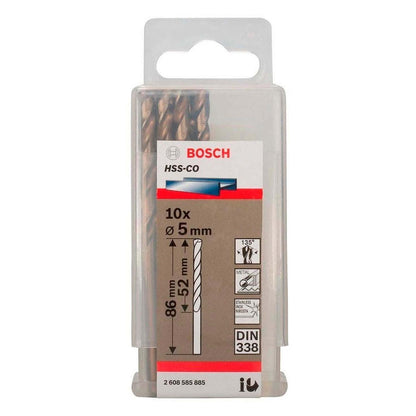 Caja Con 10 Unidades Broca Para Metal HSS - Co 5mm (cobalto) - Herram.cl