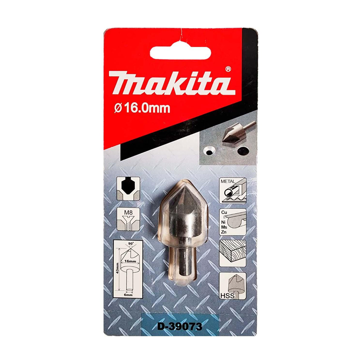 Broca Avellanadora 90° HSS De 16x43mm Metal - Makita - Herram.cl
