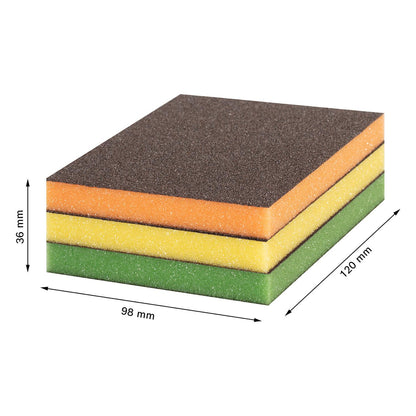 Set 3 Esponjas Lija Bosch Expert S473 Flex 98x120mm M/F/SF - Herram.cl