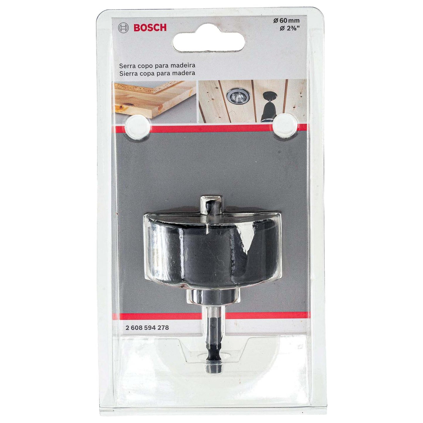 Sierra Copa Para Madera Con Adaptador 60mm (2 3/8'') Bosch - Herram.cl
