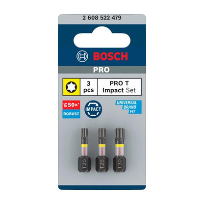 Juego Puntas PRO Impact T(20/25/30)x25mm 3 Pzas - Bosch - Herram.cl